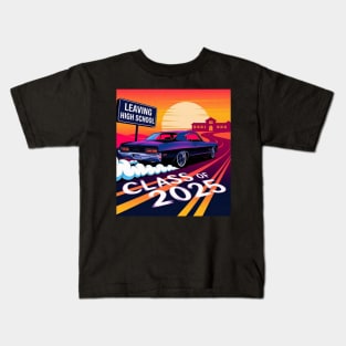 Class of 2025 Senior Graduation Shirt - High School Leaving 2025 Vintage Design Kids T-Shirt